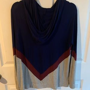 Chevron Hooded Long Sleeve Shirt